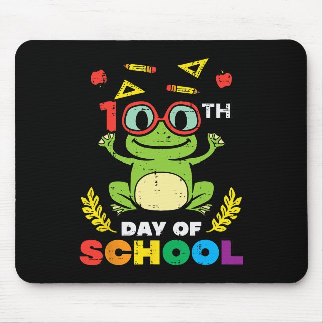 Tapis De Souris Jour De L'École Grenouille 100 Jours Enseignant Sm (Devant)