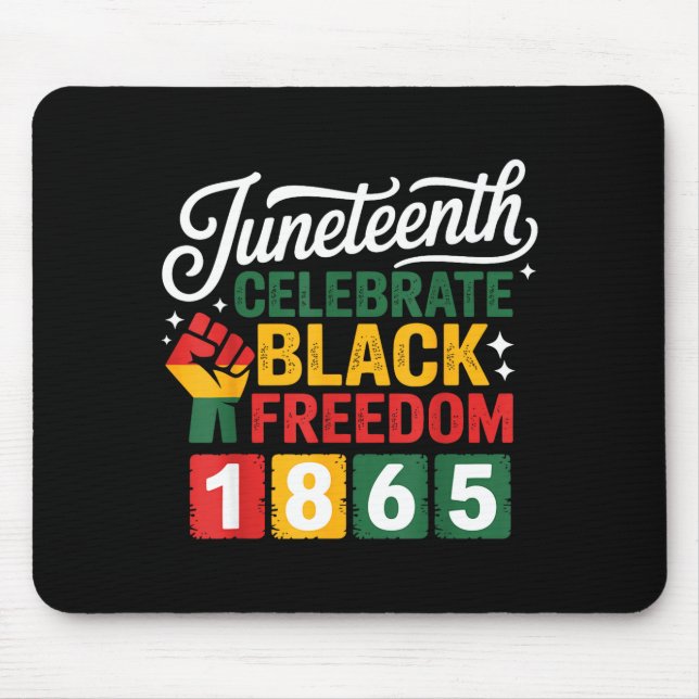 Tapis De Souris Jour de liberté Juneteenth 1865 fierté noire céléb (Devant)