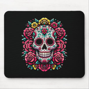Tapis De Souris Jour De Los Muertos Du Crâne Morte De Sucre Hallow
