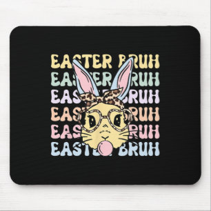 Tapis De Souris Jour de Pâques Bruh Drôle de Lapin Oreilles Léopar