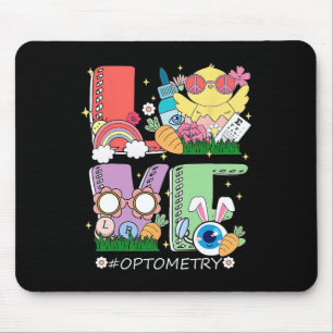 Tapis De Souris Jour de Pâques Chick Optometry Love Optician Sight