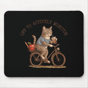 Tapis De Souris Jour de test de chat drôle à surveiller activement