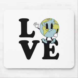 Tapis De Souris Jour des terres d'amour Super rétro De l'environne