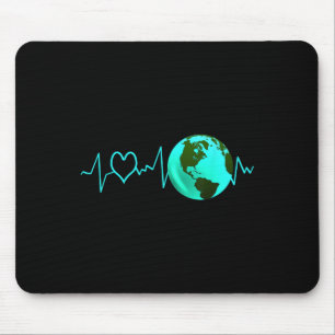 Tapis De Souris Jour des terres Heartbeat Recycling Climate Change