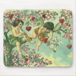 Tapis De Souris Jour des Valentines vintages Cupidons victoriens C