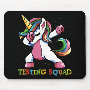 Tapis De Souris Jour d'essai Dabbing Unicorn Test filles Escouade.