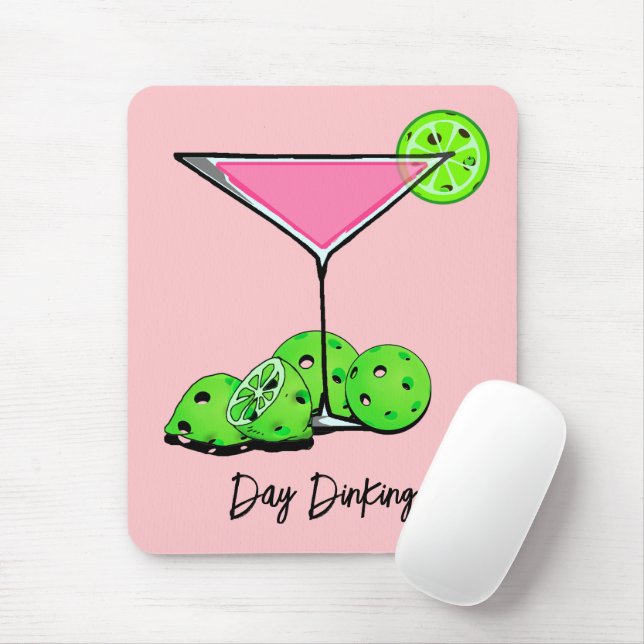 Tapis De Souris Jour Diner Cocktail Cosmo Rose, Pickleball Limes (Avec souris)