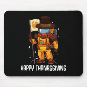 Tapis De Souris Jour du bon thanksgiving L'astronaute Turquie Drap