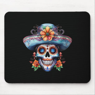 Tapis De Souris Jour Du Crâne De Sucre Floral De Dead Dia De Muert