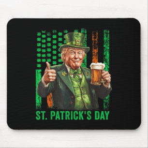 Tapis De Souris Jour du drapeau américain Trump 2025, Saint-Patric