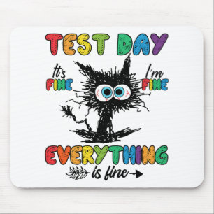 Tapis De Souris Jour Funny Stress Chat Enseignant Enfants Étudiant