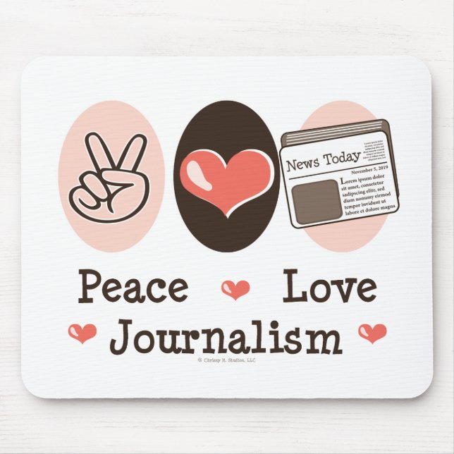 Tapis De Souris Journalisme Mousepad d'amour de paix (Devant)