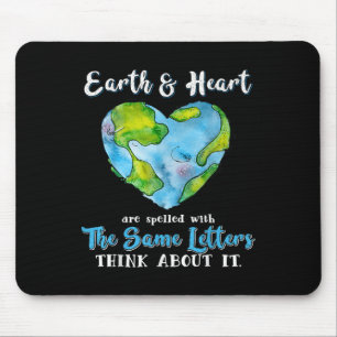 Tapis De Souris Journée de la Terre et du cœur Anniversaire de la