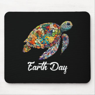 Tapis De Souris Journée de la Terre Tortue de Mer Sauvez la Terre