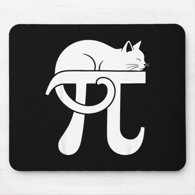 Tapis De Souris Journée de Pi Maths Chat Nerd Comédie Enseignant É (Devant)