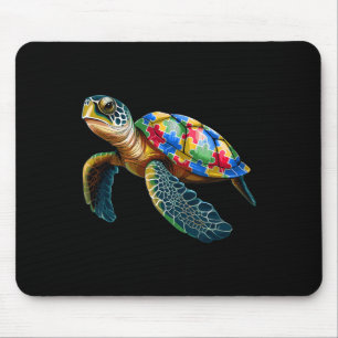 Tapis De Souris Journée de sensibilisation à l'autisme Tortue mign