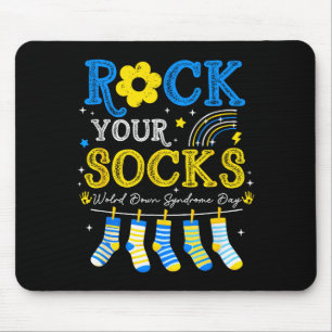Tapis De Souris Journée mondiale du syndrome de down rock socks se