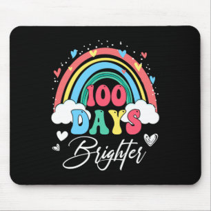 Tapis De Souris Jours Brighter Rainbow enseignant élève 100e jour
