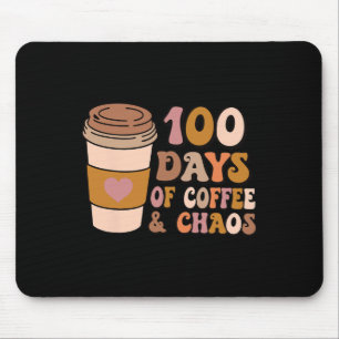 Tapis De Souris Jours De Café Et De Chaos - 100ème Jour Enseigneme