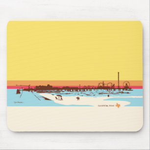 Tapis De Souris Jours de surf - Île Galveston, Jetée de plaisance