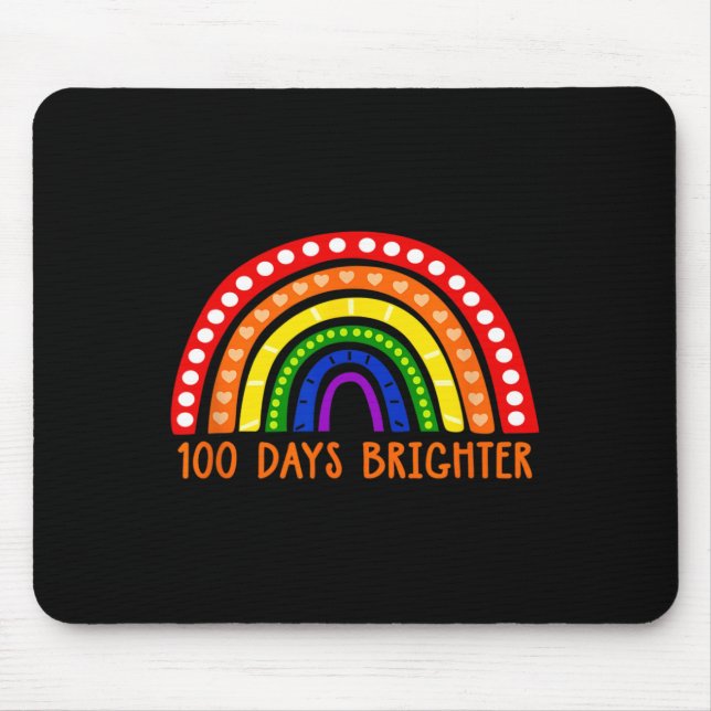 Tapis De Souris Jours Plus Brighter Enseignant Amusant 100e Jour D (Devant)