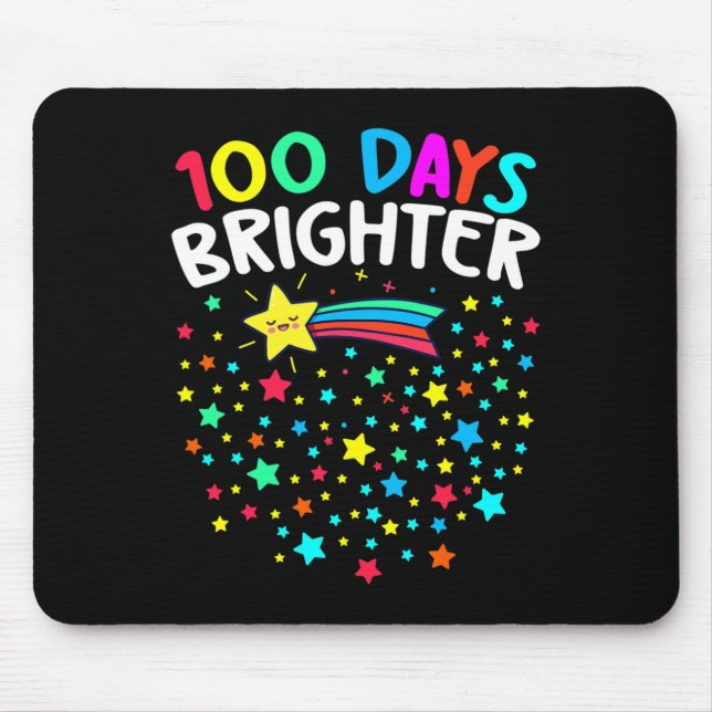 Tapis De Souris Jours Plus Brighter Joyeux 100 Jours D'Enseignants (Devant)