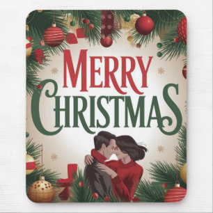 Tapis De Souris Joyeuse carte de voeux de Noël pour un couple
