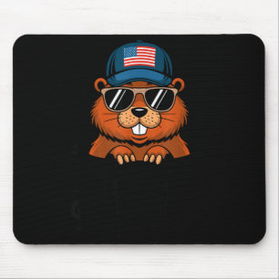 Tapis De Souris Joyeuse fête amusante de la marmotte