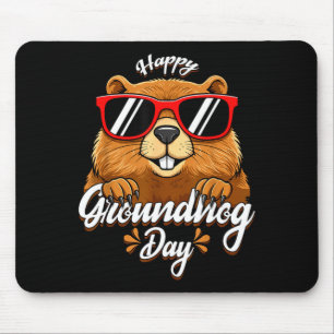 Tapis De Souris Joyeuse fête de la marmotte drôle de marmotte Céli