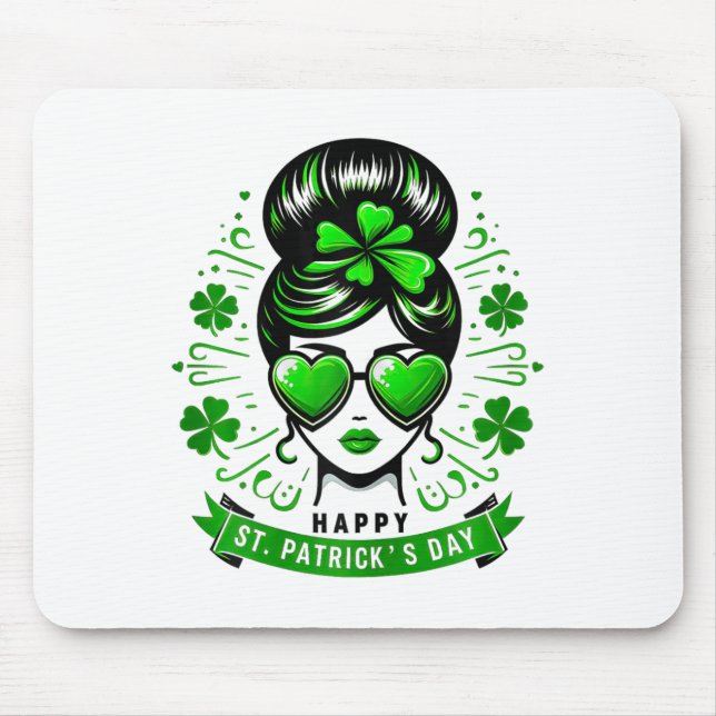 Tapis De Souris Joyeuse Fête de la Saint-Patrick Bun Saint-Paddys  (Devant)