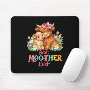 Tapis De Souris Joyeuse fête des mères maman vache highland écossa