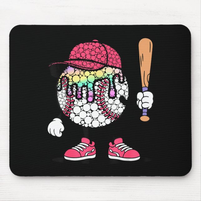 Tapis De Souris Joyeuse Fête des Points Points à pois Baseball Enf (Devant)