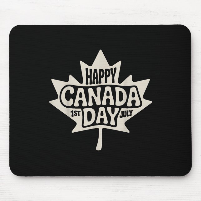 Tapis De Souris Joyeuse fête du Canada 2025 Érable à drapeau canad (Devant)