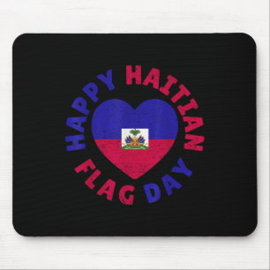 Tapis De Souris Joyeuse Fête du Drapeau Haïtien Cool Drapeau Haïti