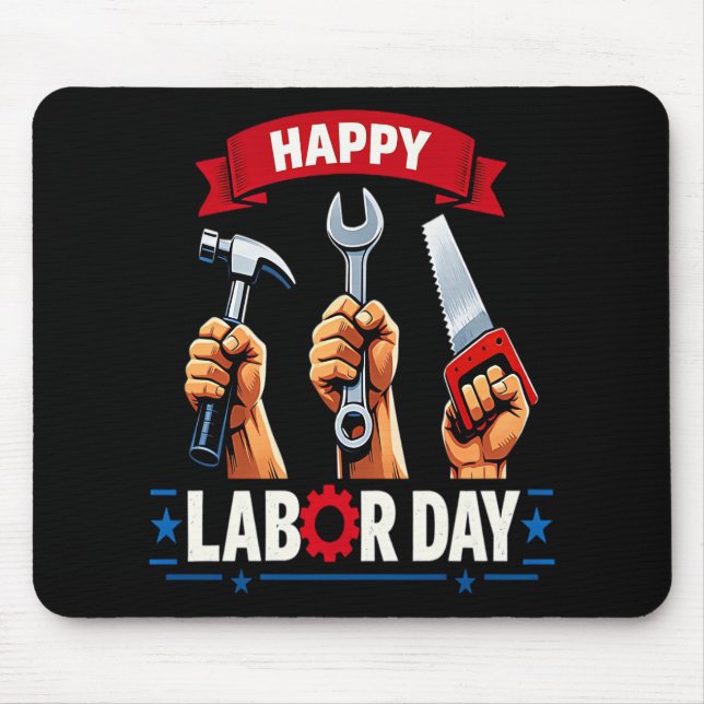 Tapis De Souris Joyeuse fête du travail (Devant)