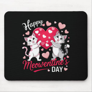 Tapis De Souris Joyeuse Meowentine Saint Valentin Drôle Mignon Amo