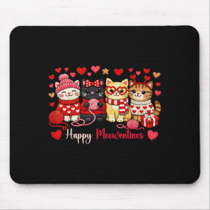 Tapis De Souris Joyeuse Meowentines Mignon Chat Amour De La Saint-