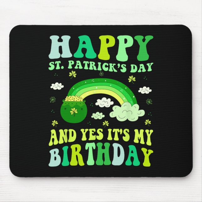 Tapis De Souris Joyeuse Saint-Patrick Anniversaire Saint-Paddy Fem (Devant)