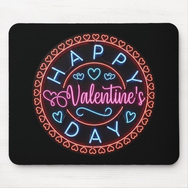 Tapis De Souris Joyeuse Saint-Valentin Cercle Design-67128 (Devant)