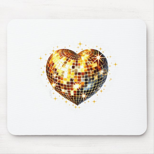 Tapis De Souris Joyeuse Saint-Valentin Drôle Or Coquette Disco Ba (Devant)