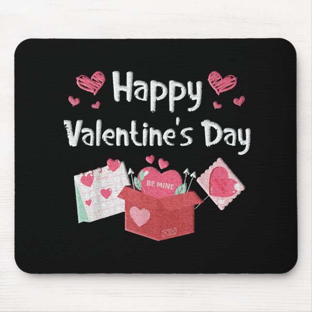 Tapis De Souris Joyeuse Saint Valentin Sois Mienne Cœurs Mignons (Devant)