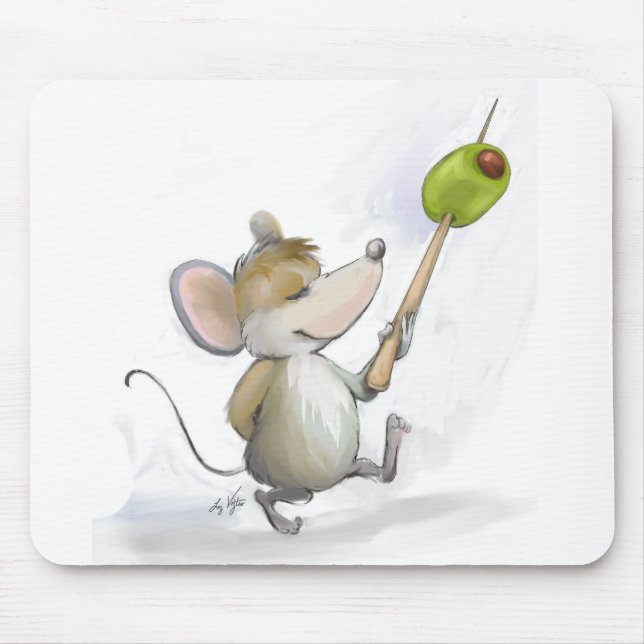 Tapis De Souris Joyeuse souris Moe avec Olive Mousepad (Devant)