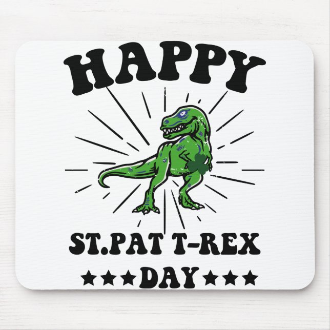 Tapis De Souris Joyeuse St Pat Trex Day Dino St Patricks Day (Devant)