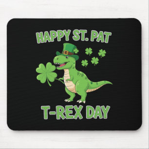 Tapis De Souris Joyeuse St Pat Trex Day Drôle de dinosaure Shamroc