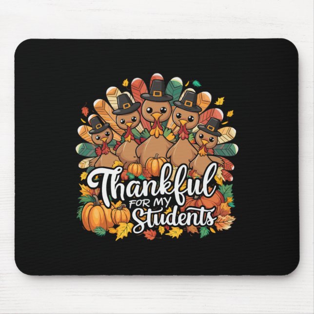 Tapis De Souris Joyeuses Fêtes de Thanksgiving Dîner de la dinde J (Devant)