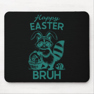 Tapis De Souris Joyeuses Pâques Bruh Raton laveur Lapin de Pâques
