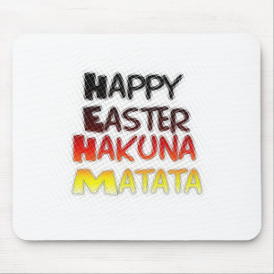 Tapis De Souris Joyeuses Pâques : Conception d'art textuel Hakuna