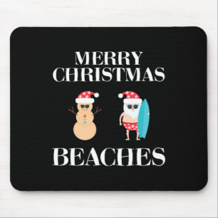Tapis De Souris Joyeuses plages de Noël Floride Famille Vacances