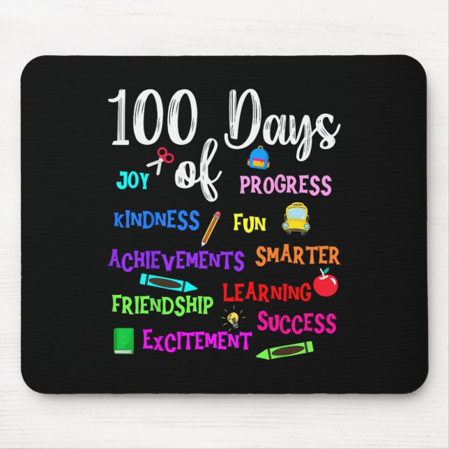 Tapis De Souris Joyeux 100 Jours D'école Enseignant Enfant Garçon  (Devant)