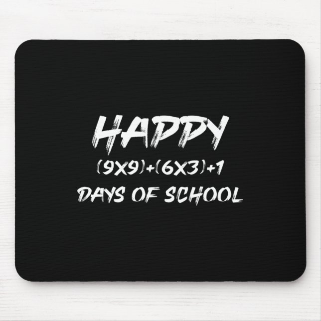 Tapis De Souris Joyeux 100 Jours D'École Math Amusant Tee Pour Mat (Devant)